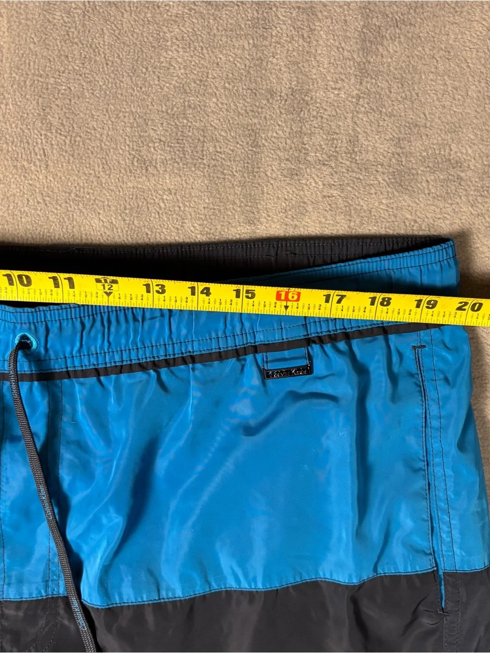 Calvin Klein Men's L Swim Trunks Colorblock Blue Navy Mesh Lining Board Shorts